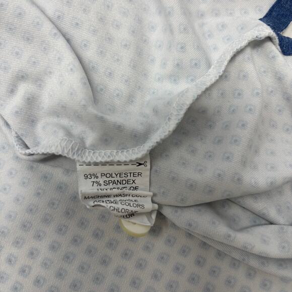 Johnnie-O Mens Large White Blue Diamond Patterned Short Sleeve Golf Polo Shirt - Picture 4 of 6